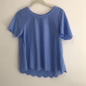 Blue scalloped t shirt